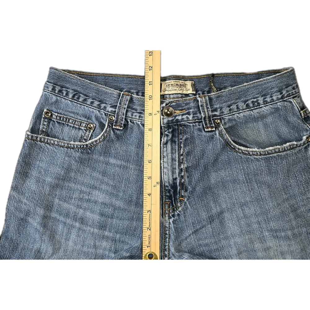 American Rag Low Rise Bootcut Jeans 33x30 Blue Y2K Denim Distressed As Is